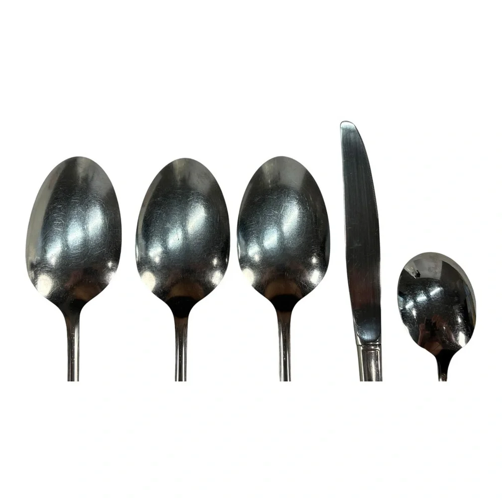 5 Pc Oneida Canada Bittersweet/Repose Serving Set Stainless Steel Spoons Knife